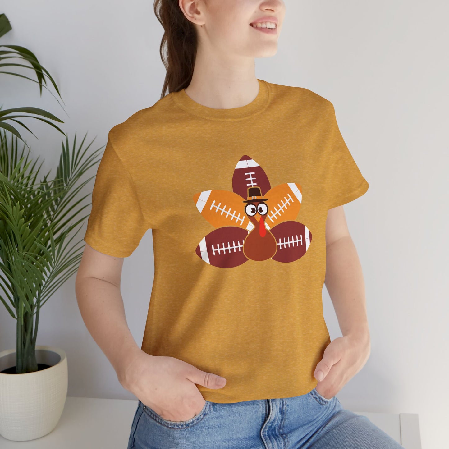 Football Thanksgiving Custom Graphic Unisex Jersey Short Sleeve Tee