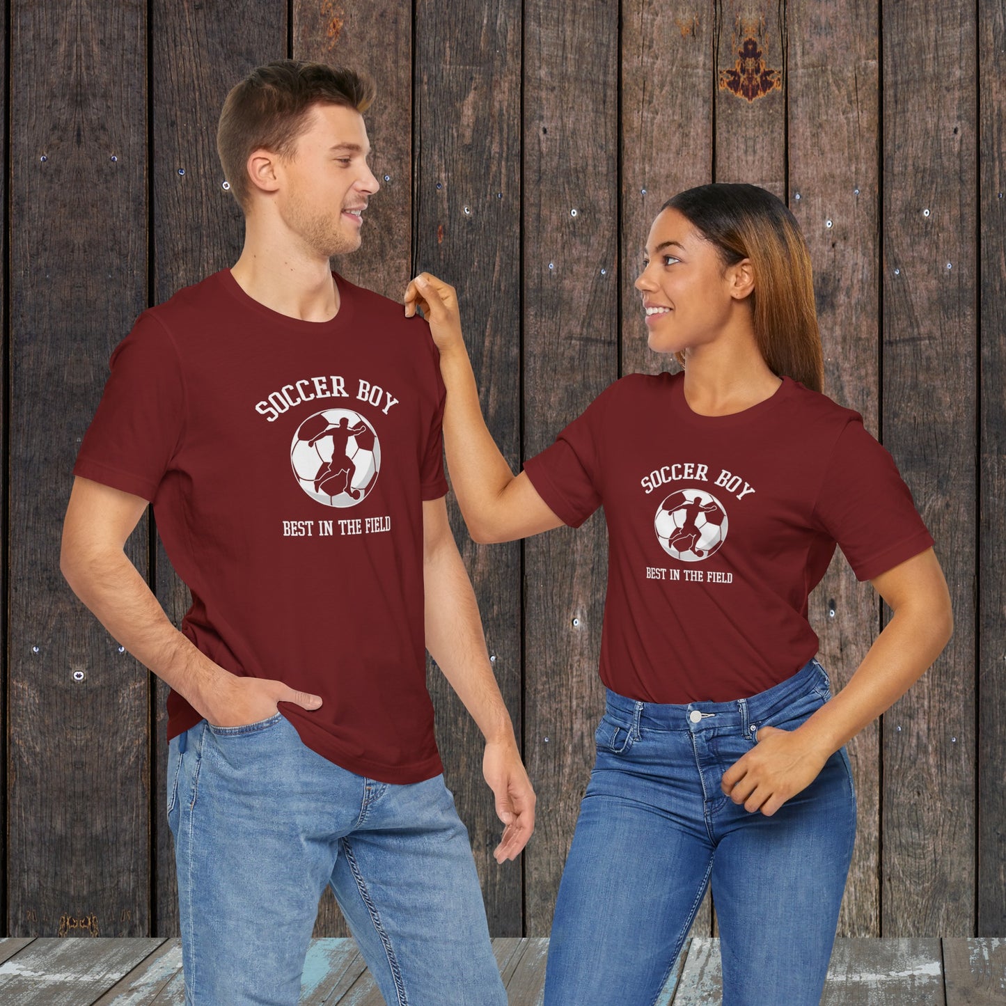 Soccer boy best in the field matching shirts for mom and dad