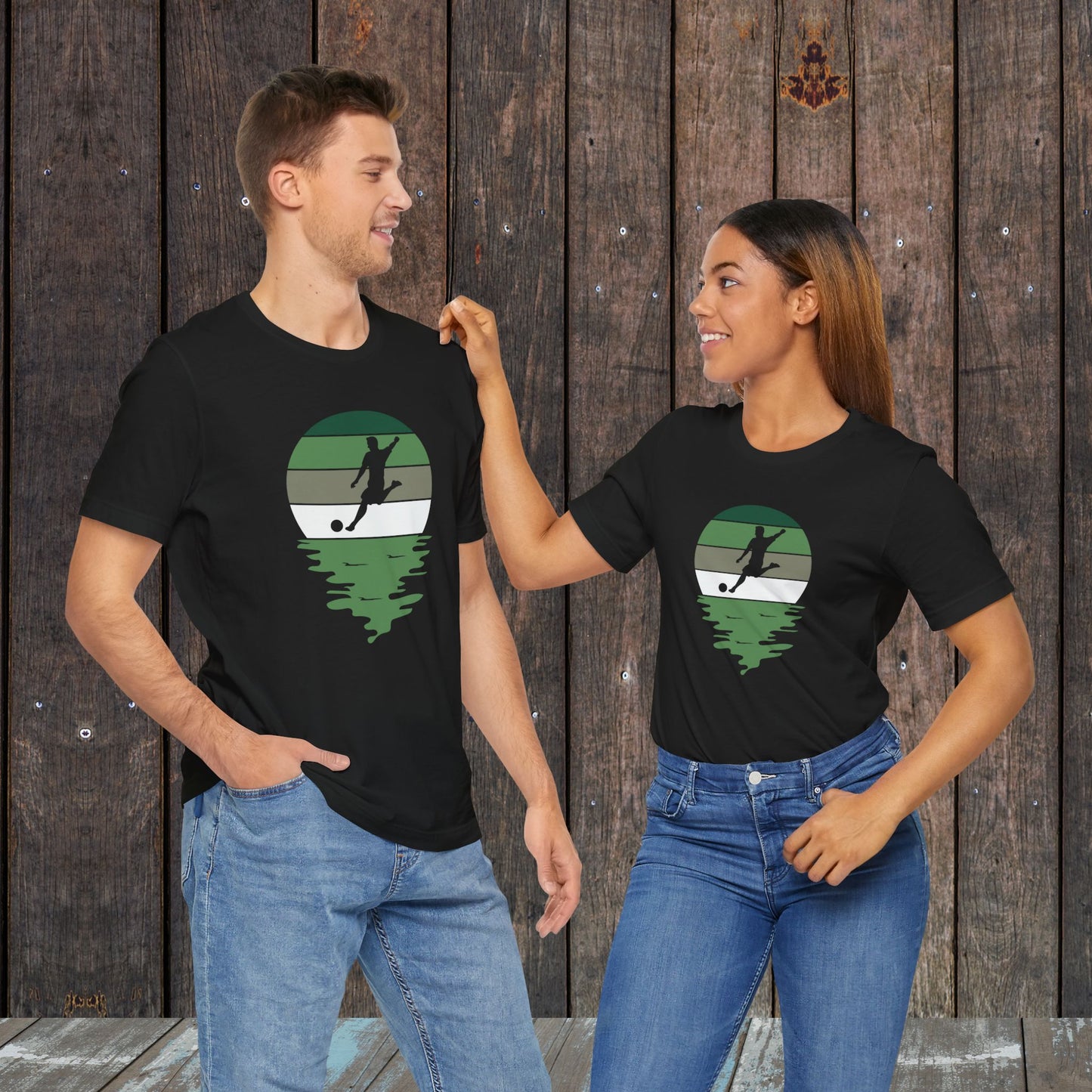 Soccer silhouette matching mother father game day shirts