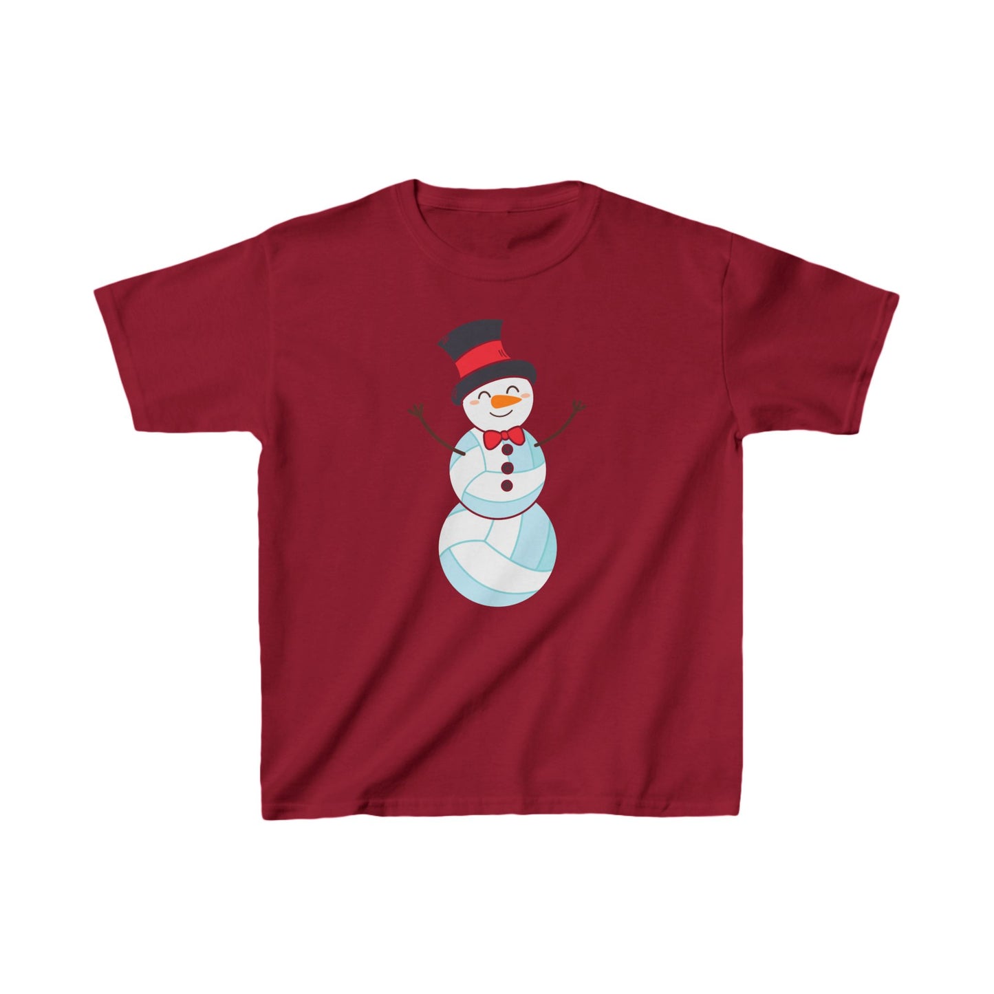 Volleyball Snowman Christmas Kids Tee