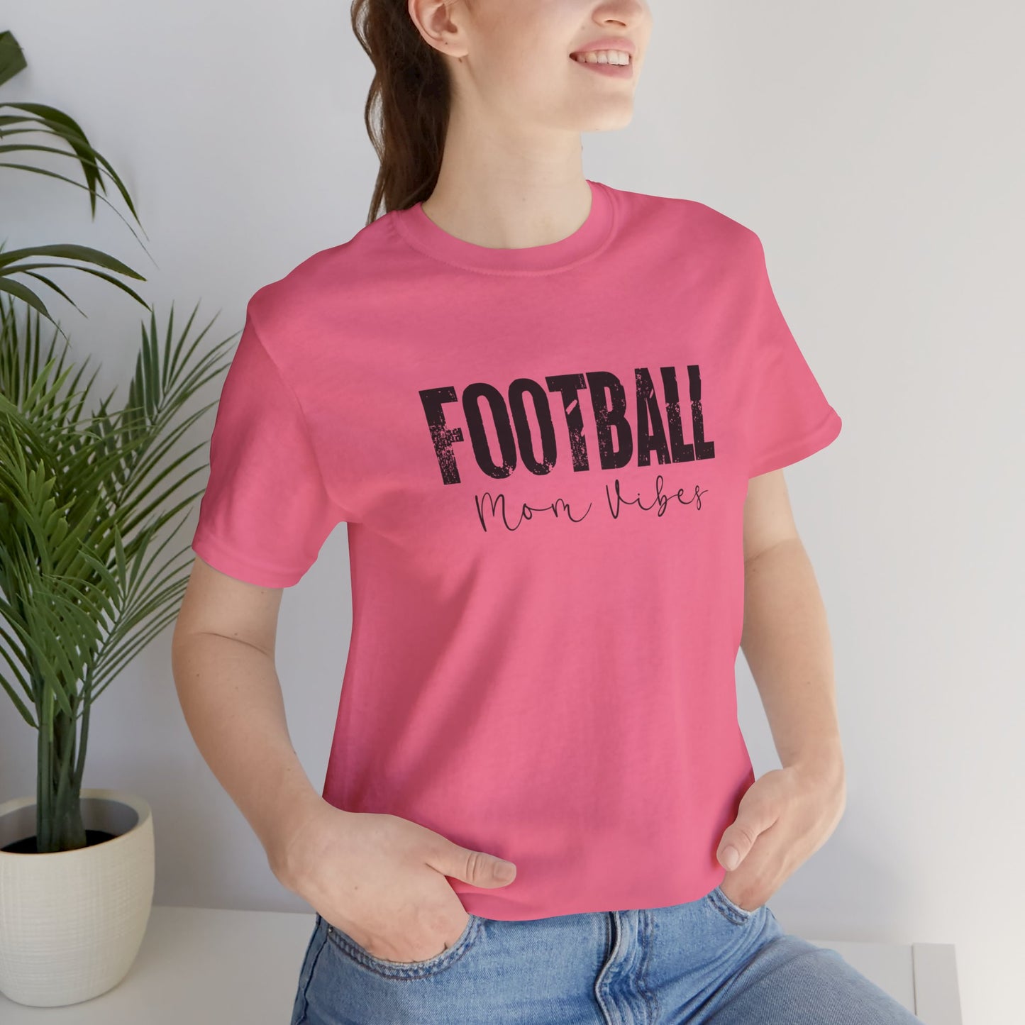 Football Mom Lives Vibes Unisex Jersey Short Sleeve Tee