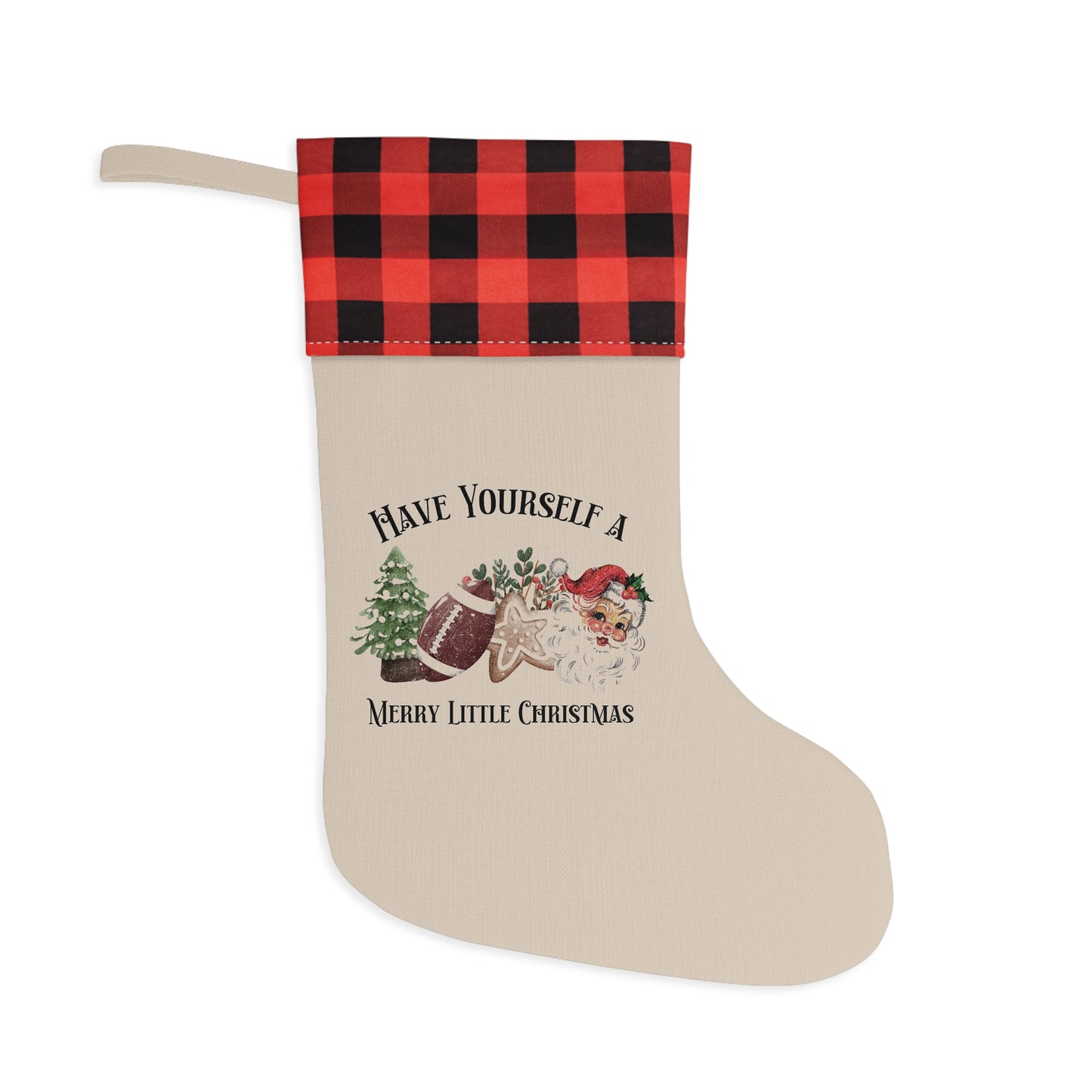 Football Santa Christmas Stocking