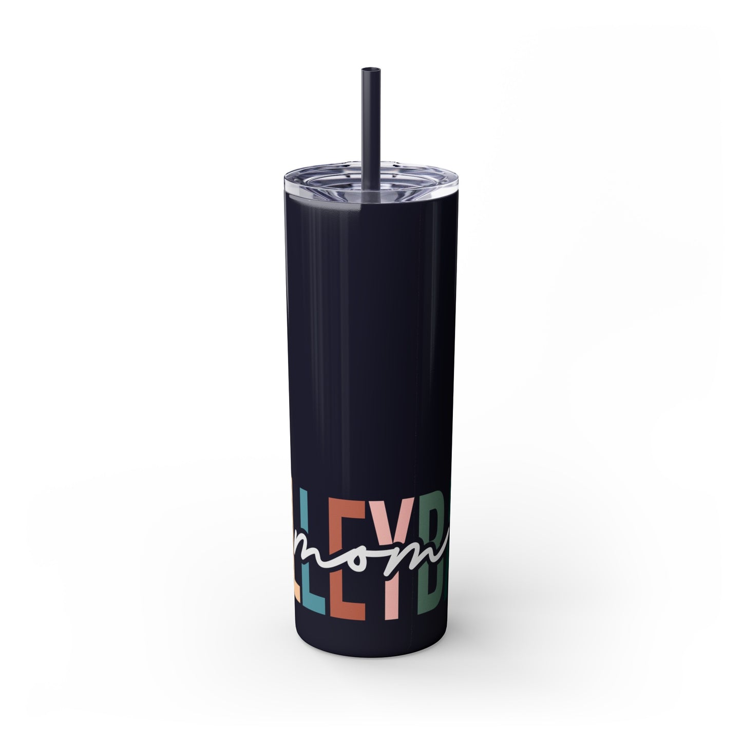 Volleyball Mom Simple Skinny Tumbler with Straw, 20oz