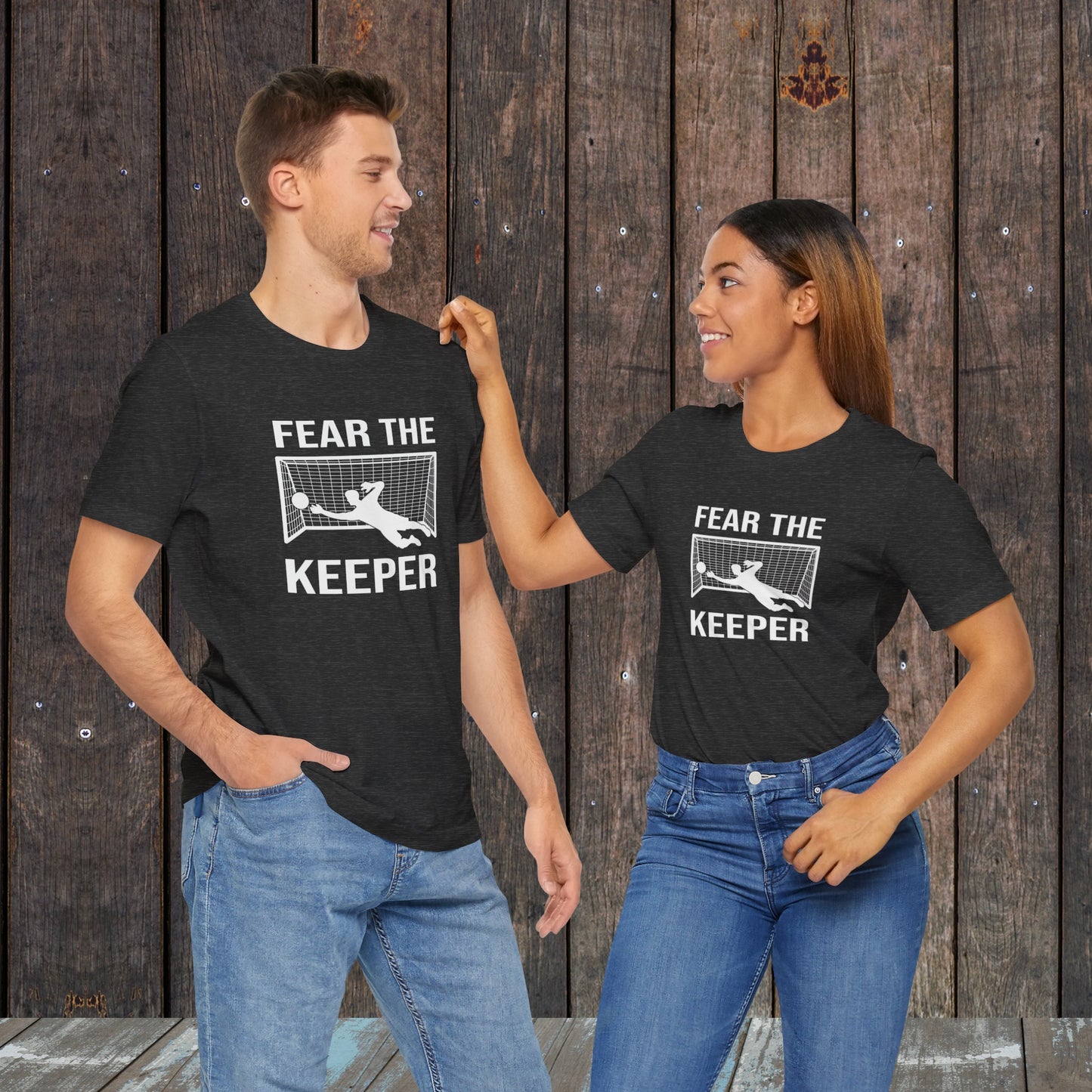 Fear the keeper Soccer goalie matching shirts for mom and dad