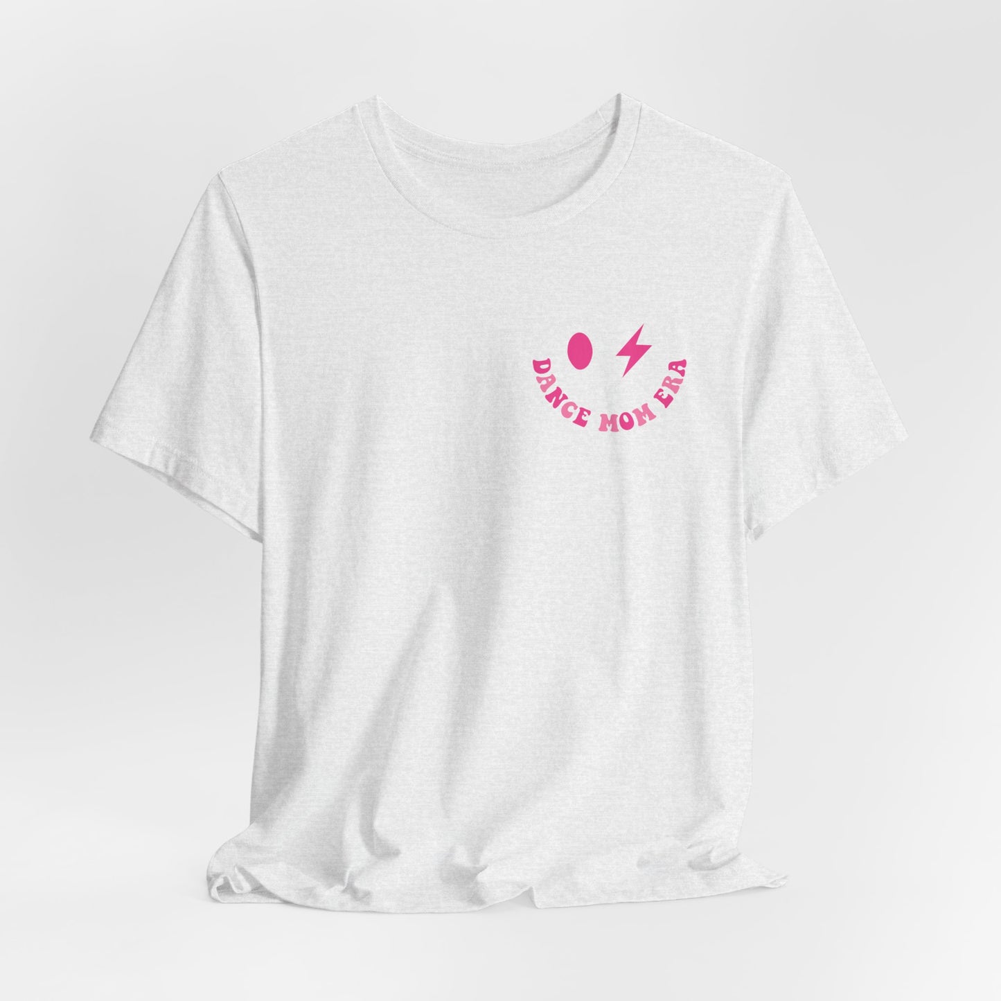 In my Dance mom era retro wavy Pink with happy face mom shirt