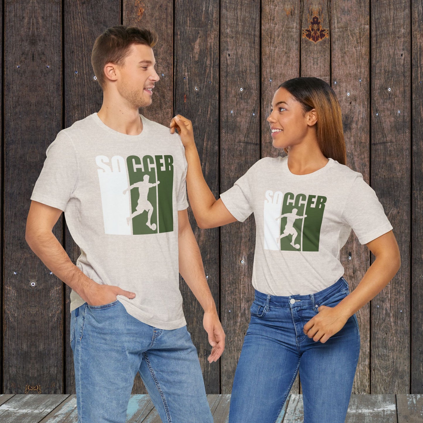 Soccer silhouette matching mother father game day shirts