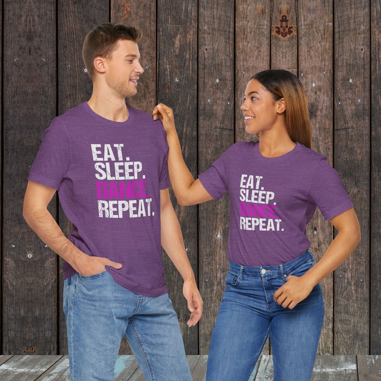 Eat Sleep Dance Repeat Matching Mom and Dad shirts