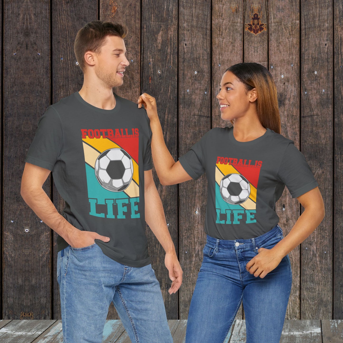 Football Soccer is Life silhouette matching shirts