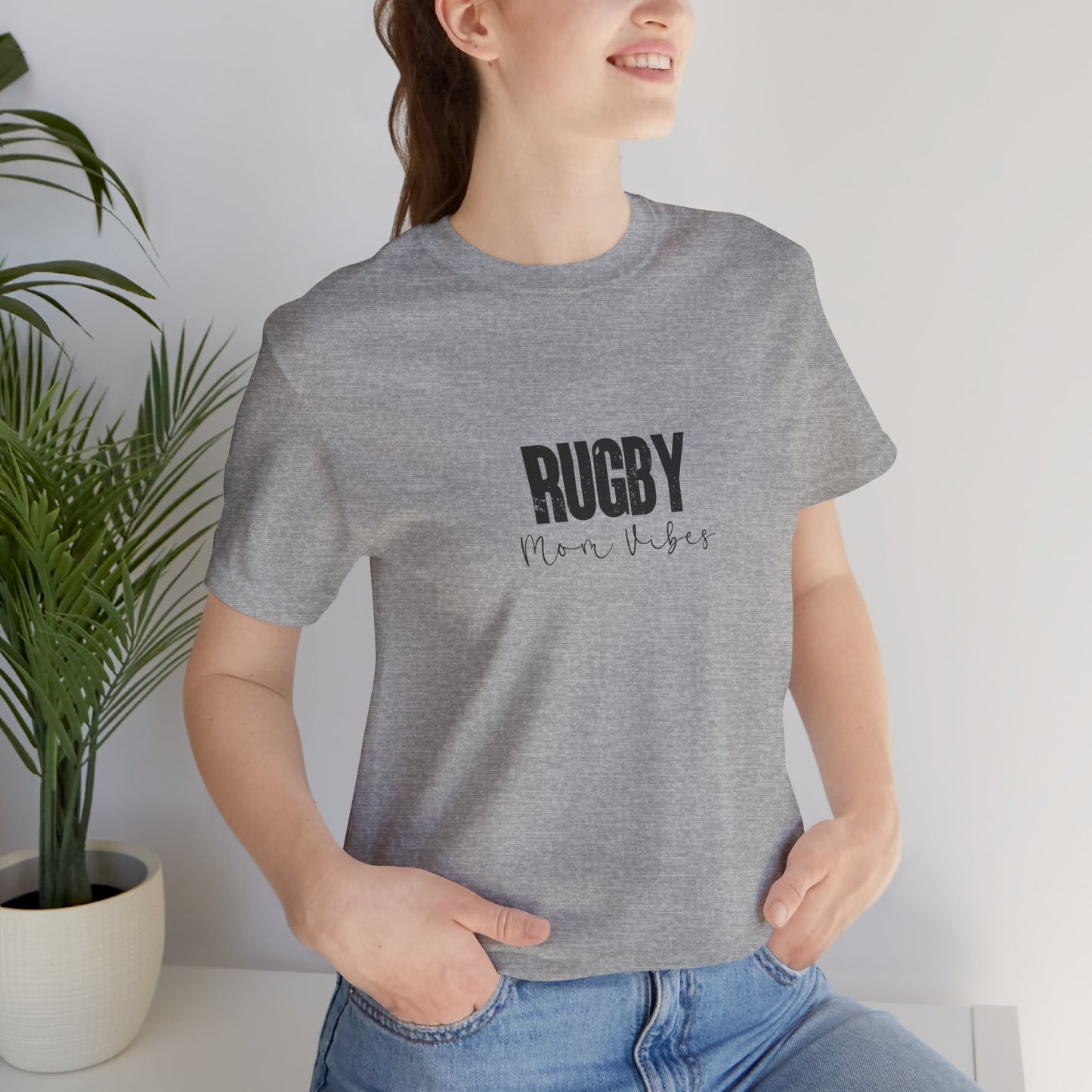 Rugby Mom Lives Vibes Unisex Jersey Short Sleeve Tee