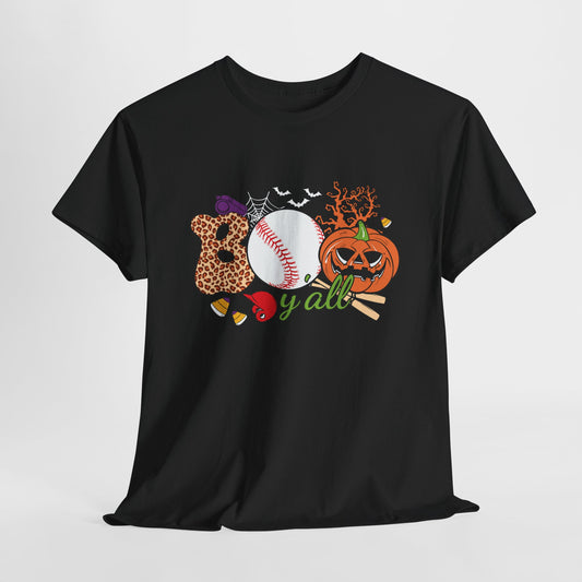 Halloween Funny BOO Baseball Pumpkin Unisex Tee