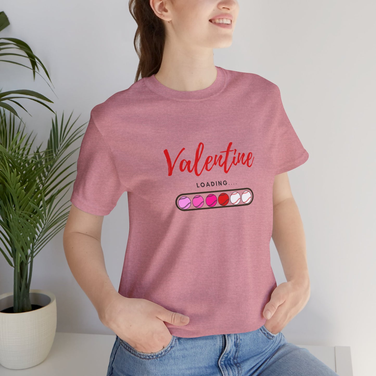 Valentine Loading Baseball Mom Unisex Tee