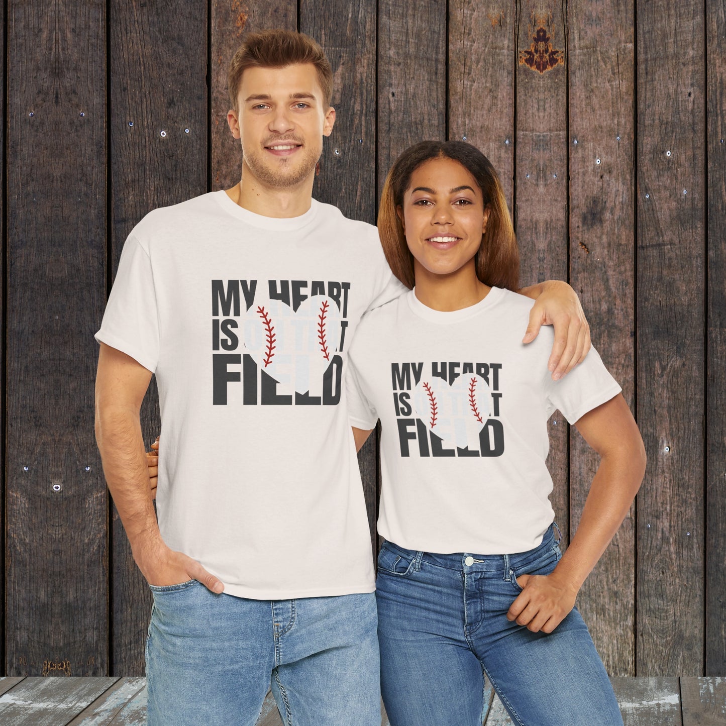 My heart is on that field Baseball Mom shirt