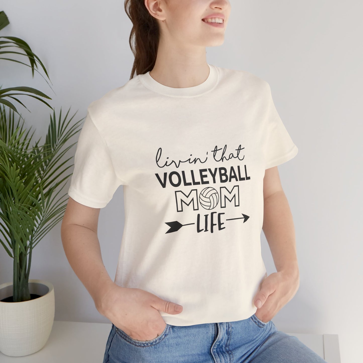 Living that Volleyball Mom Life Jersey Short Sleeve Tee