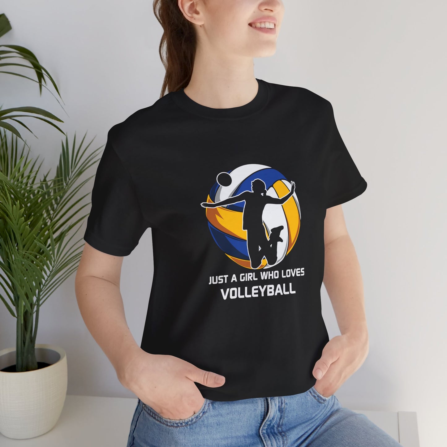 Just a girl who loves volleyball  Unisex Jersey Short Sleeve Tee