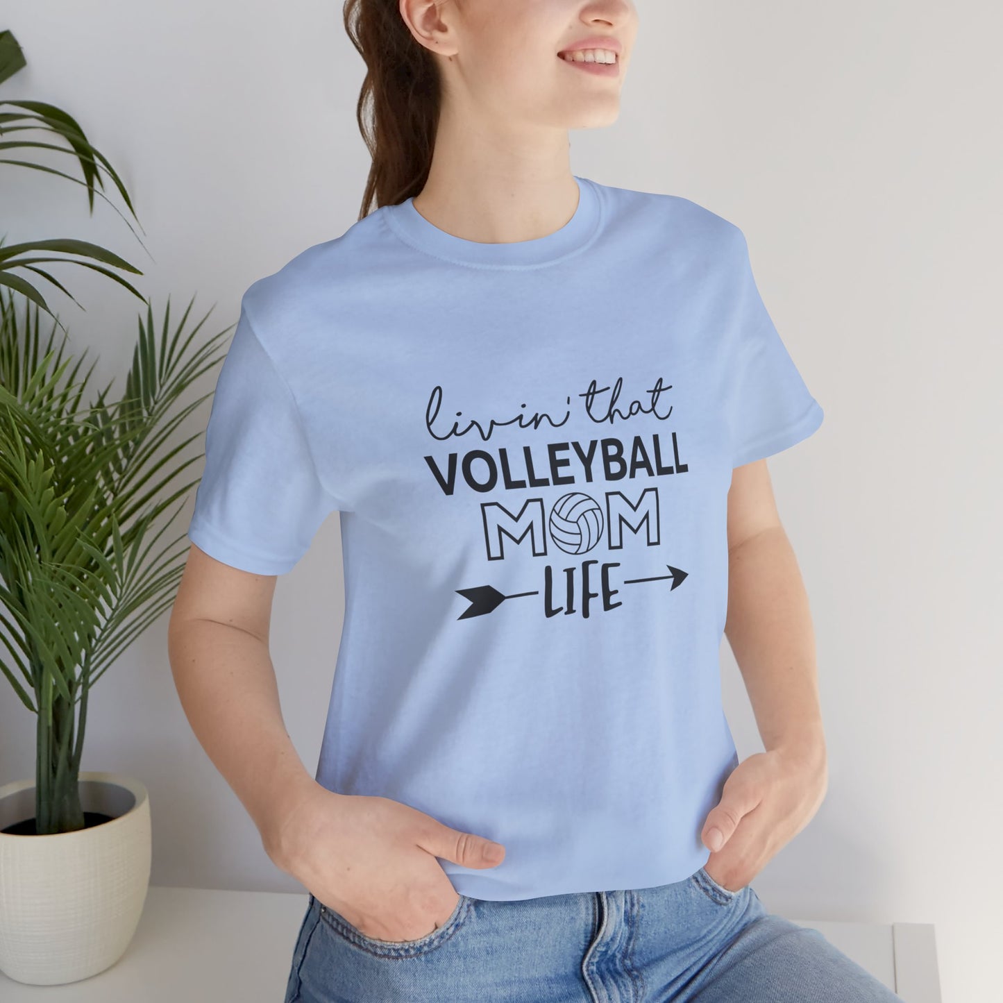 Living that Volleyball Mom Life Jersey Short Sleeve Tee