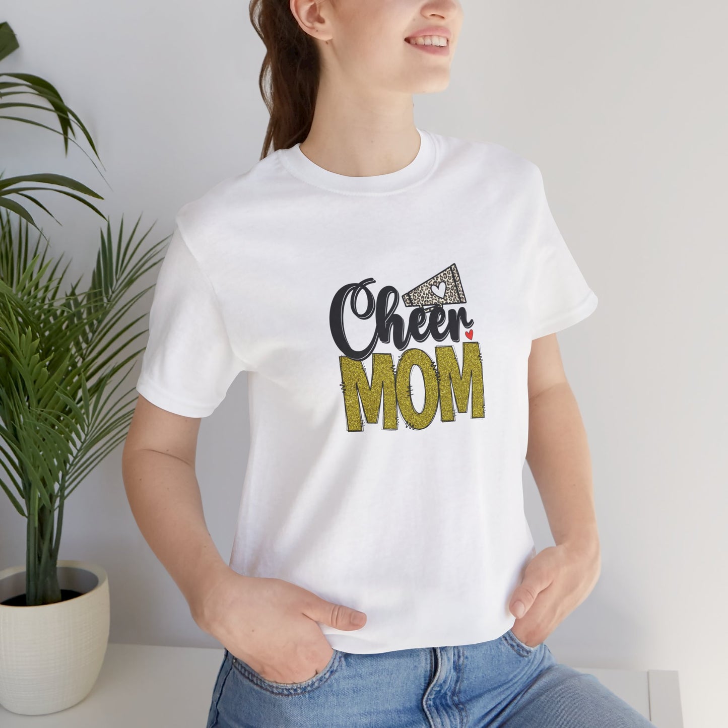 Cheer Mom Mustard color Unisex Jersey Short Sleeve Tee