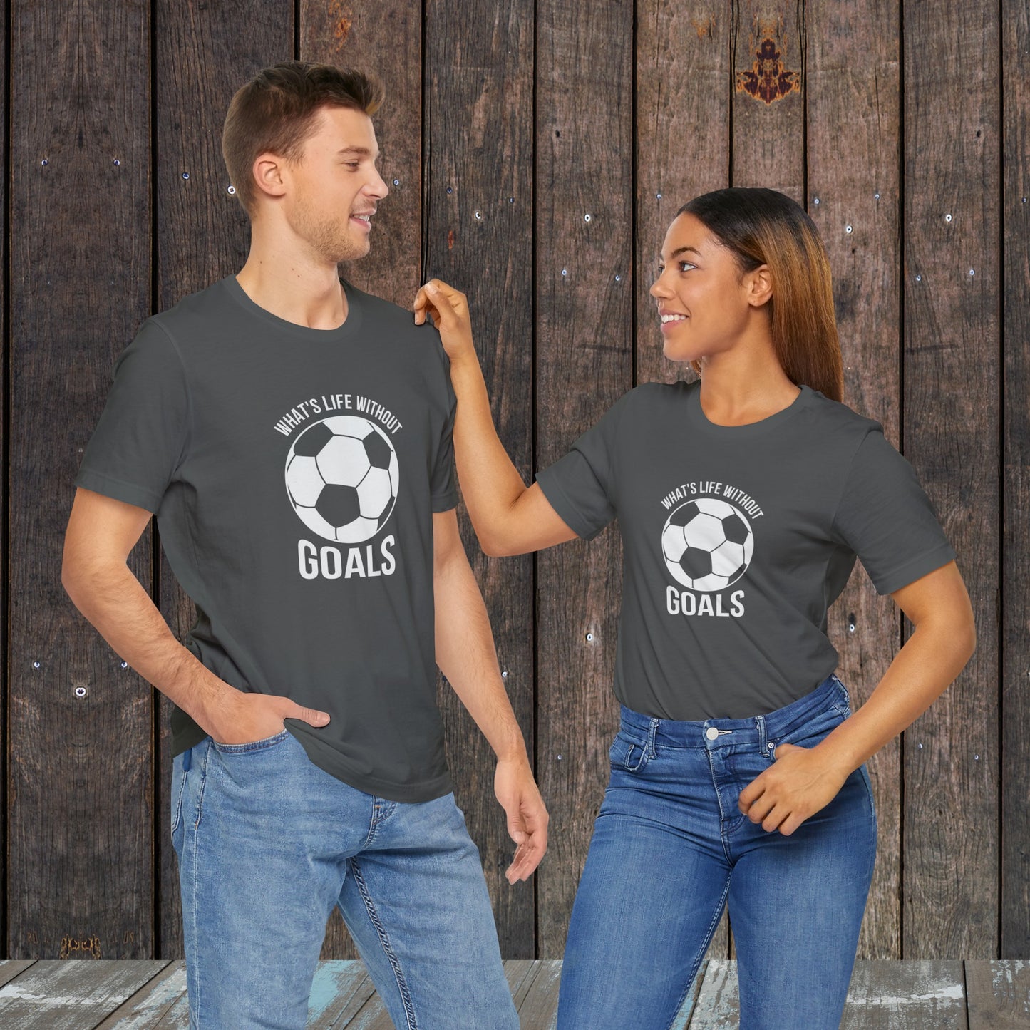 What's life without Goals Soccer mother father matching shirts for game day