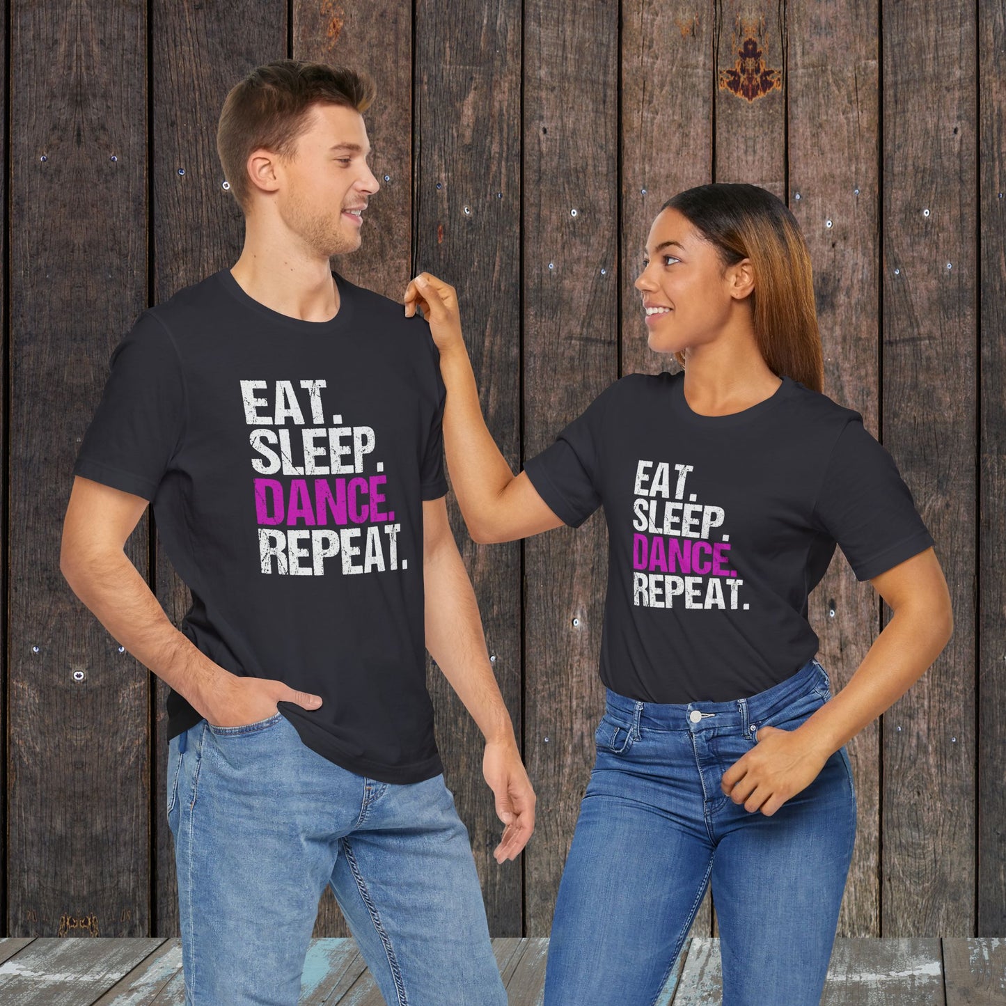 Eat Sleep Dance Repeat Matching Mom and Dad shirts