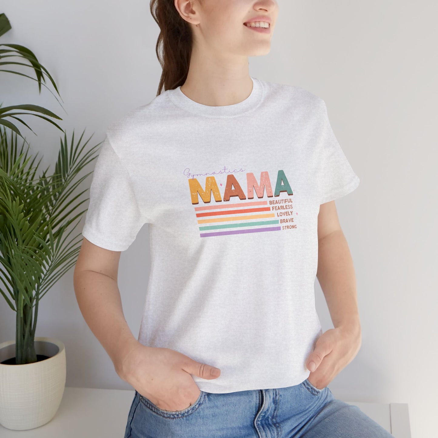 Gymnastics Mom Mother mama Multi Color Unisex Jersey Short Sleeve Tee