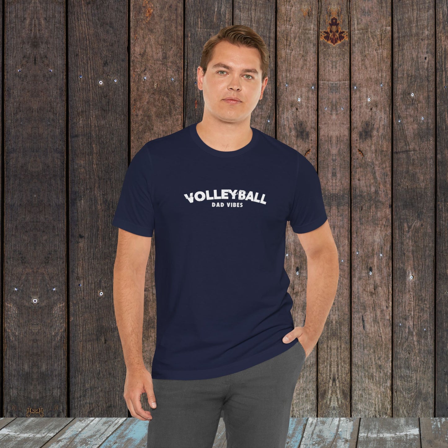 Volleyball Dad Vibes Unisex Jersey Short Sleeve Tee