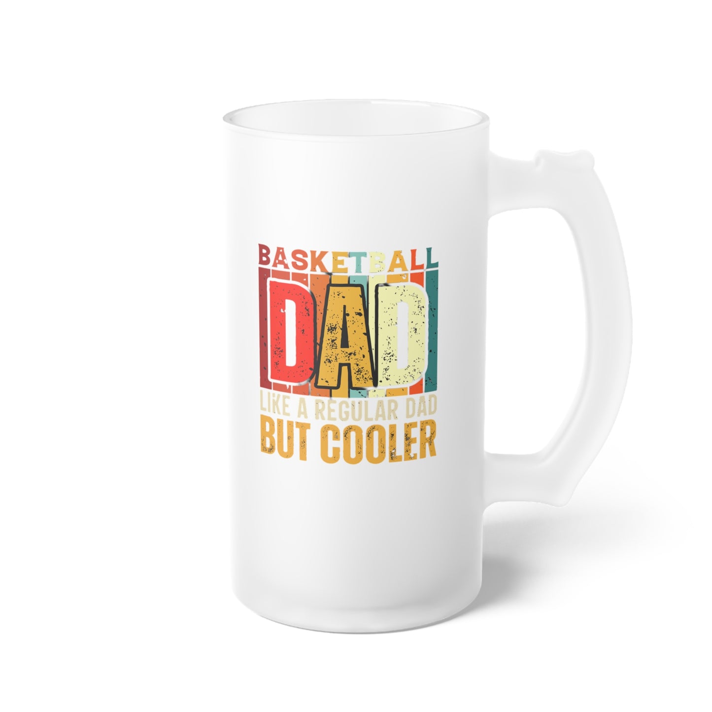 Cool Basketball Dad Frosted Glass Beer Mug