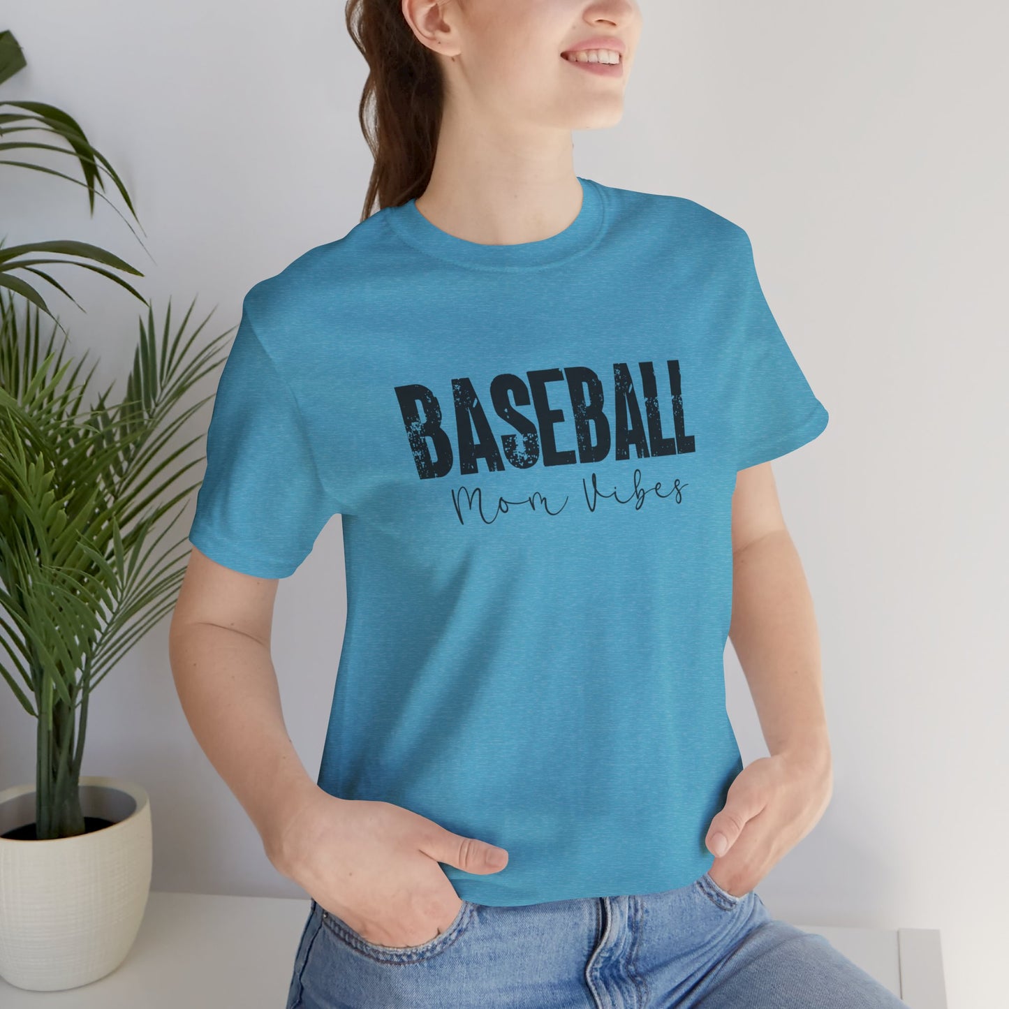 Baseball Mom Lives Vibes Unisex Jersey Short Sleeve Tee