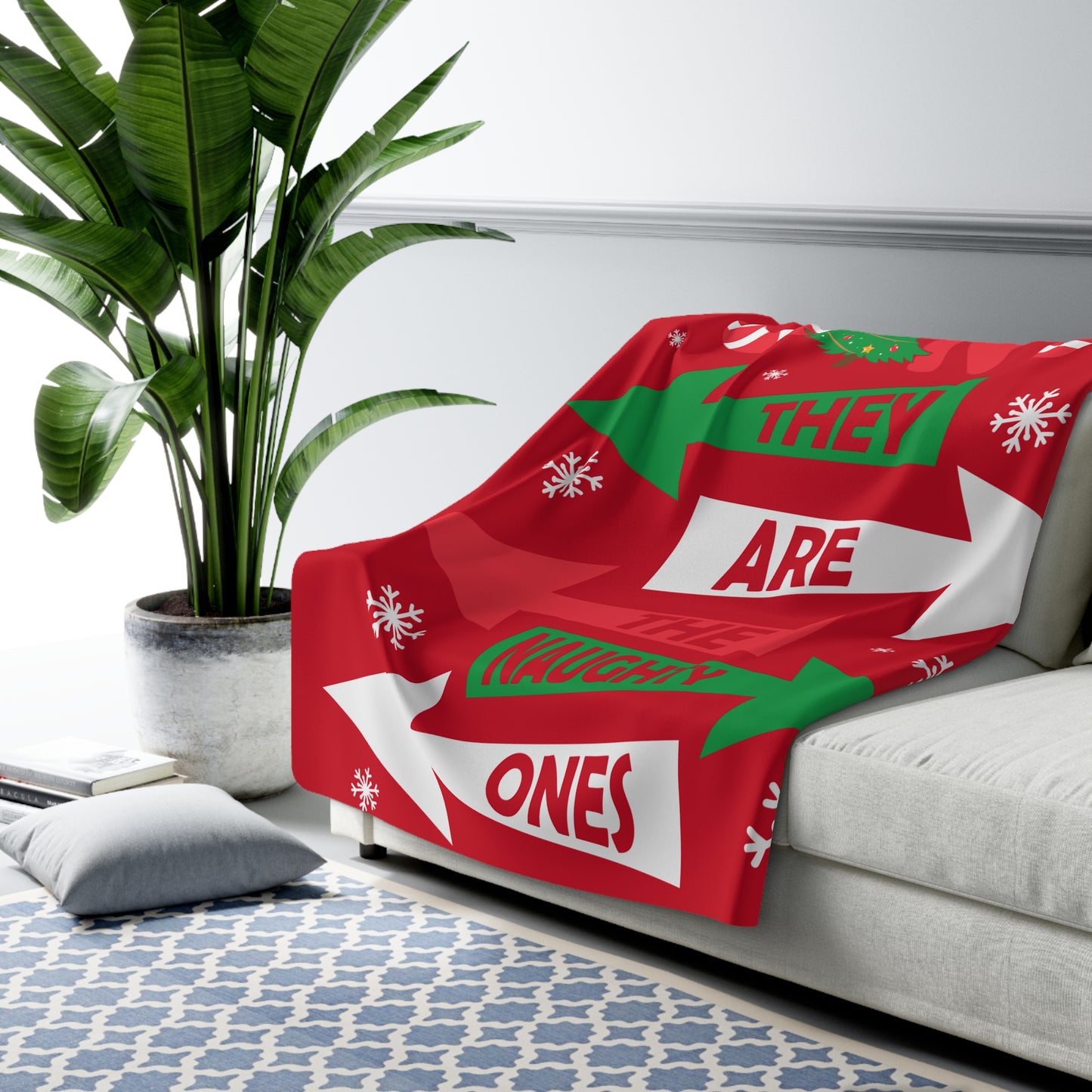 Dear Santa They'e the naughty ones Sherpa Fleece Blanket