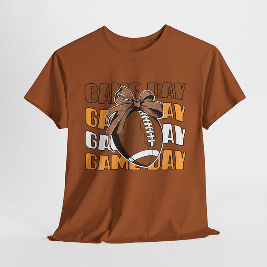 Football Bow Game Day Unisex Tee - Sports Fan Gift, Tailgating Shirt, Football Mom Apparel, Touchdown Sunday Top, Team Spirit Shirt