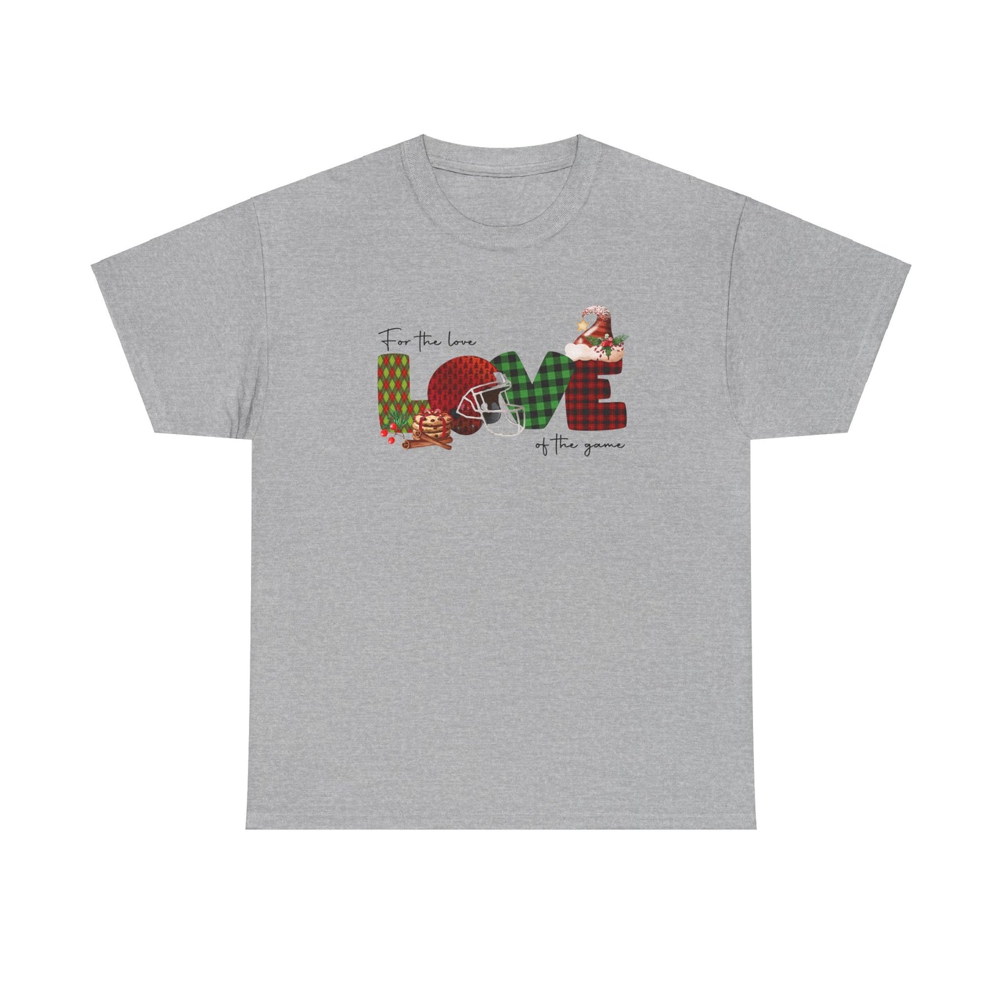 For The Love of the Game Season Christmas Unisex Tee, Football Fan Shirt, Matching Christmas Shirts, Holiday Football Shirt