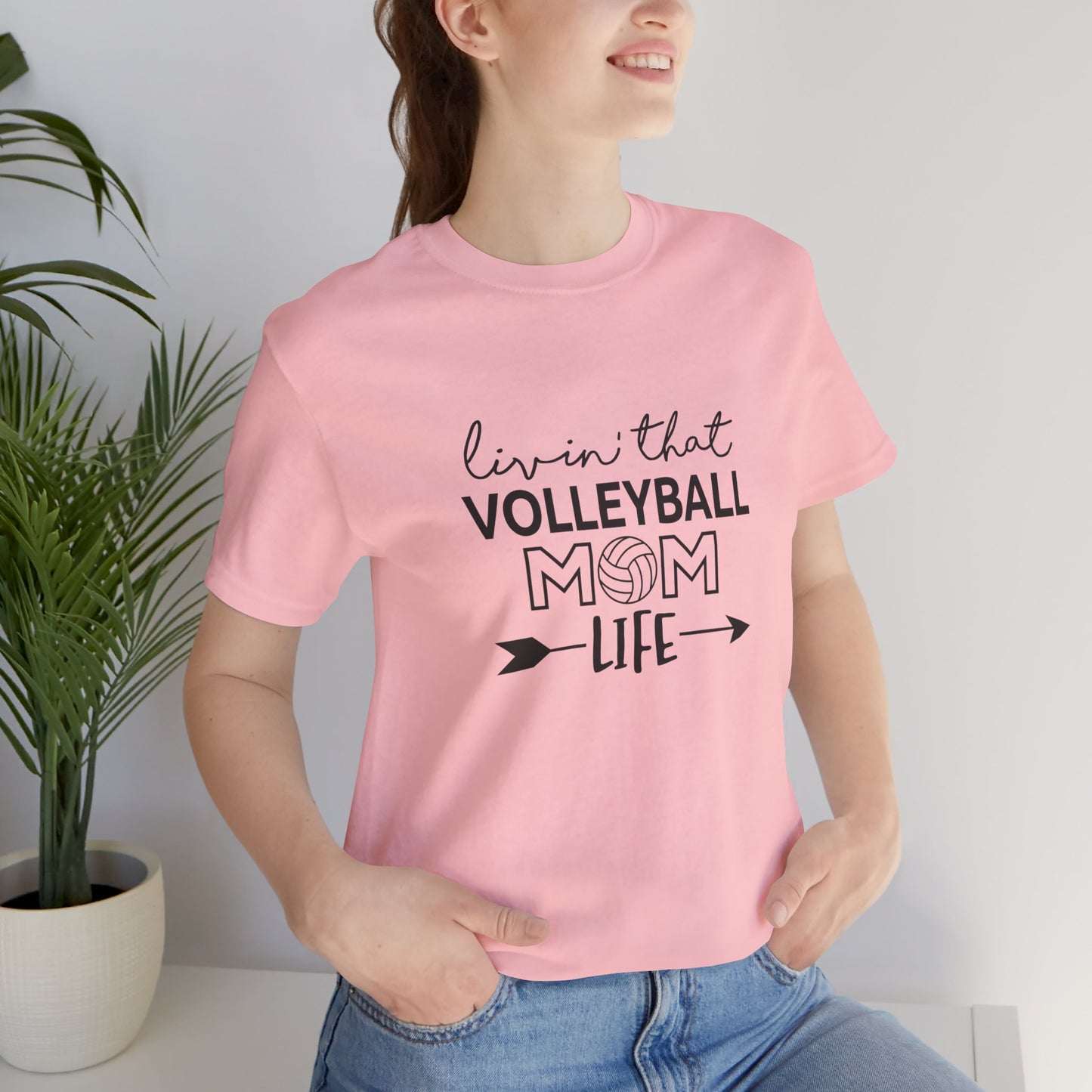 Living that Volleyball Mom Life Jersey Short Sleeve Tee