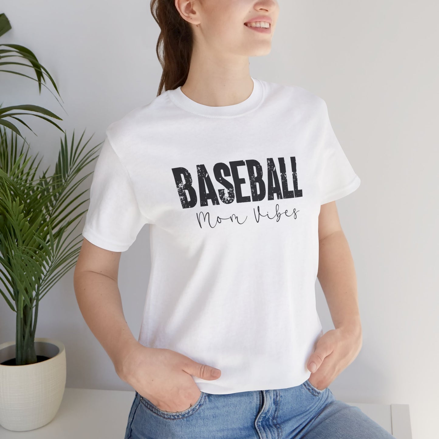 Baseball Mom Lives Vibes Unisex Jersey Short Sleeve Tee