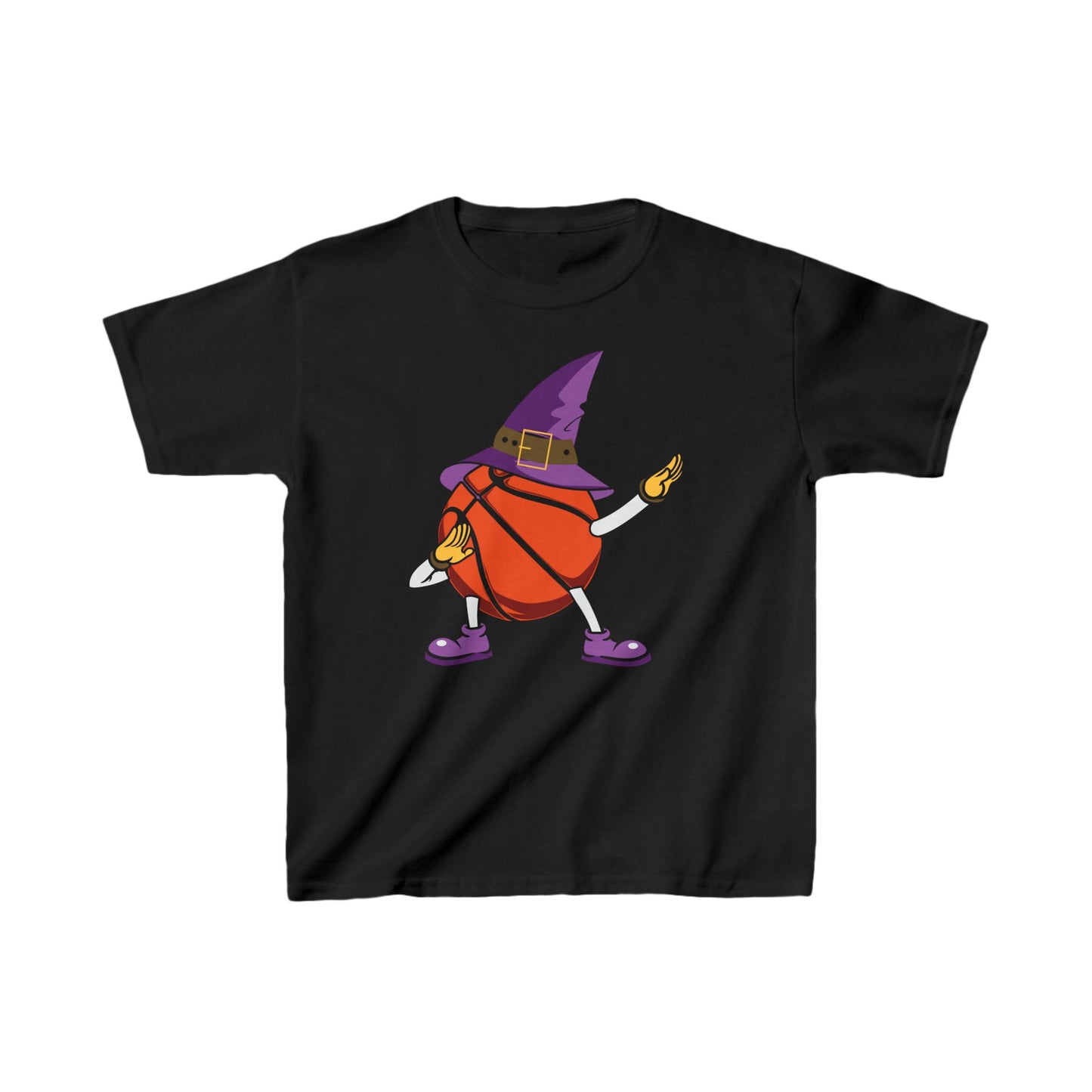 Basketball Witch Hat Halloween Kids Tee